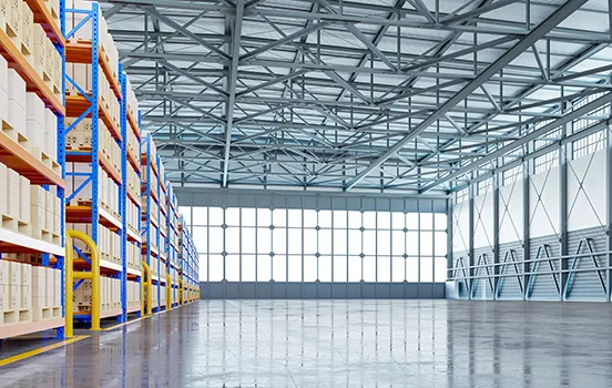 warehouse pallet stacks